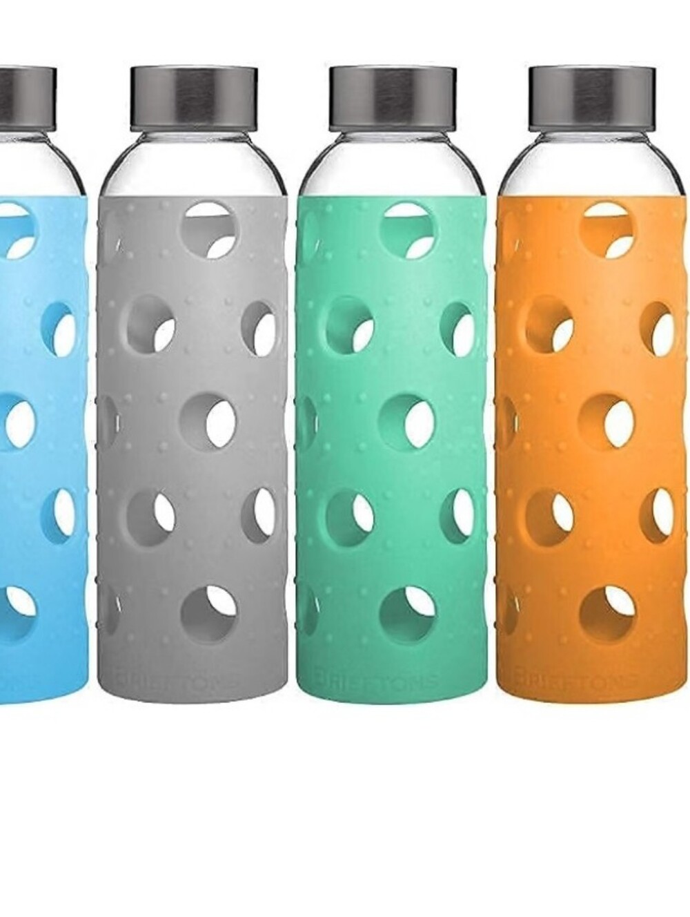 Durable 18 Oz Glass Water Bottle with Silicone Sleeve